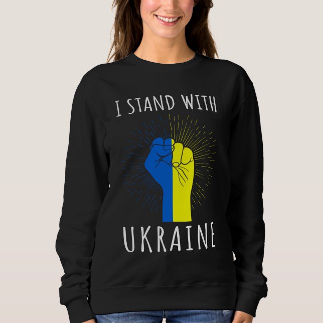 I Stand with Ukraine Support Ukraine Women's Sweatshirt (Front)