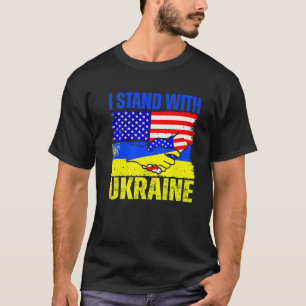 I Stand With Ukraine Support Ukrainian American US T-Shirt