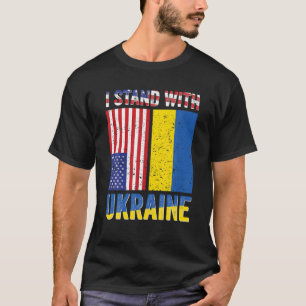 I Stand With Ukraine Support Ukrainian American US T-Shirt