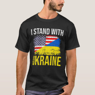 I Stand With Ukraine Support Ukrainian American US T-Shirt