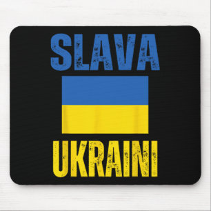 I Stand With Ukraine Support Ukrainian Flag Slava Mouse Pad