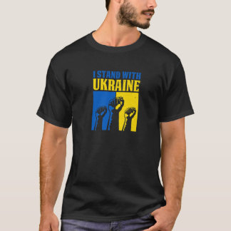 I Stand With Ukraine Support Ukrainian Flag T-Shirt