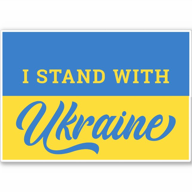 I Stand With Ukraine Support Ukranian Flag Car (Front)
