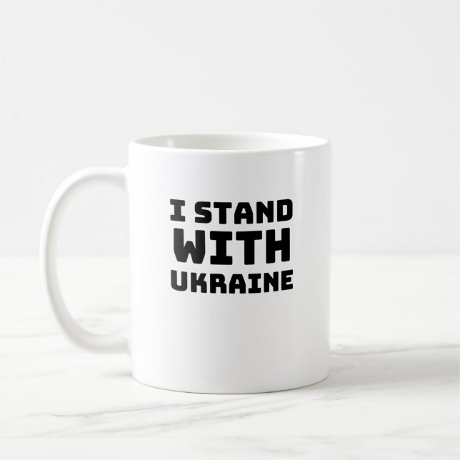 I Stand with Ukraine T-Shirt Coffee Mug (Left)