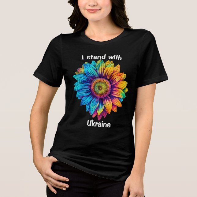 I Stand with Ukraine Tri-Blend Shirt (Front)