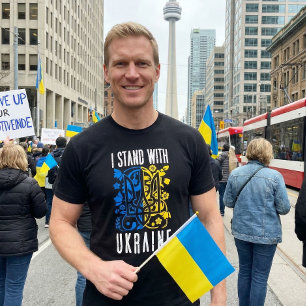 I stand with Ukraine. Trident of Ukraine. T-Shirt