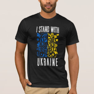 I stand with Ukraine. Trident of Ukraine.  T-Shirt