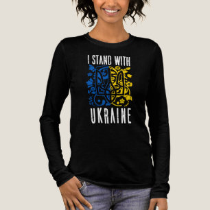I stand with Ukraine. Trident of Ukraine.  Tri-Blend Shirt