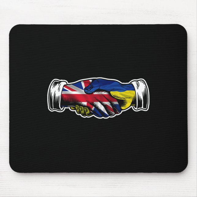 I Stand With Ukraine Uk British Flag  Mouse Pad (Front)