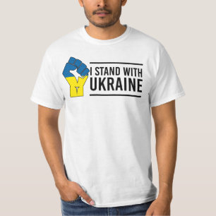 I Stand With Ukraine Ukraine Flag Hand Fist T-Shirt