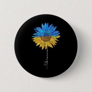 I Stand With Ukraine Ukraine Flag Sunflower Vintag 6 Cm Round Badge