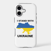 I Stand with Ukraine Ukrainian Flag and Map