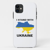I Stand with Ukraine Ukrainian Flag and Map