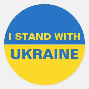 I Stand with Ukraine Ukrainian Flag Classic Round Sticker
