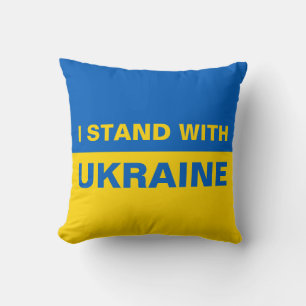 I Stand with Ukraine Ukrainian Flag Cushion