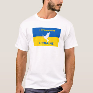I Stand with Ukraine Ukrainian Flag Dove Peace T-Shirt