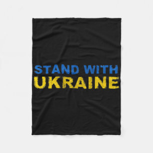 I Stand With Ukraine - Ukrainian Flag  Fleece Blanket