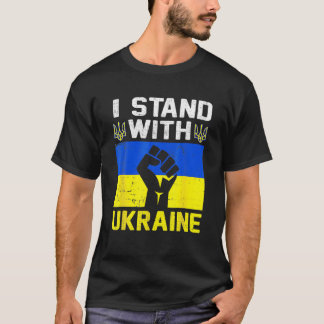 I Stand' With Ukraine Ukrainian Flag Free Ukraine T-Shirt