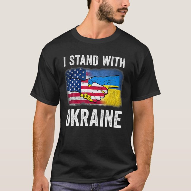 I Stand With Ukraine Ukrainian Flag Lover Support T-Shirt (Front)
