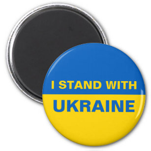 I Stand with Ukraine Ukrainian Flag Magnet