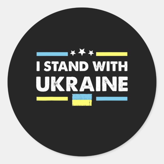 I Stand With Ukraine Ukrainian Flag Strong Classic Round Sticker (Front)