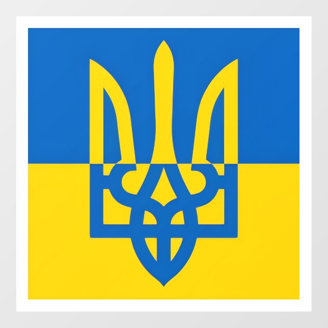 I stand with Ukraine. Ukrainian flag. Trident. (Sheet)