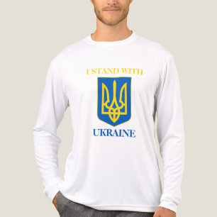 I Stand With Ukraine & Ukrainian Flag & Trident Tri-Blend Shirt