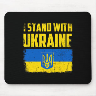 I Stand With Ukraine Ukrainian Flag Vintage Mouse Pad