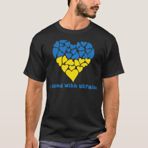 I Stand with Ukraine Ukrainian Heart Support Flag T-Shirt