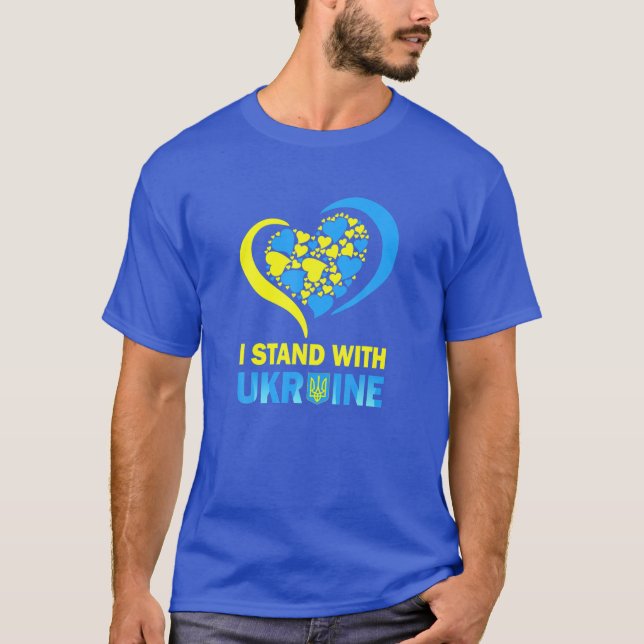 I Stand With Ukraine Ukrainian Peace Heart Ukraini T-Shirt (Front)