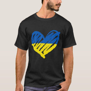 I Stand With Ukraine Ukrainian T Flag Peace Heart T-Shirt