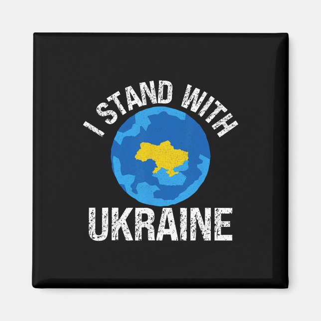 I Stand With Ukraine World Map Support Support Ukr Magnet (Front)