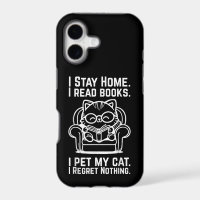 I Stay Home I Read Books I Pet My Cat Funny Cat