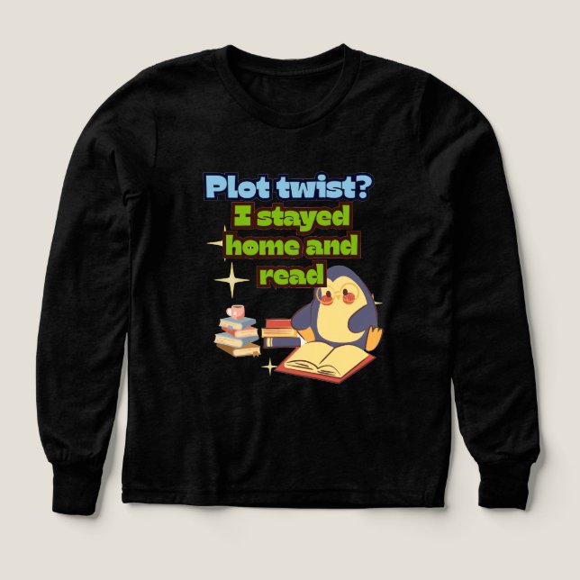 I Stayed Home & Read Penguin Pullover Cosy Bookish (Design Front)