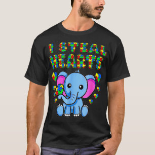 I Ste Al Hearts Autism Awareness Elephant Pu Zzle T-Shirt