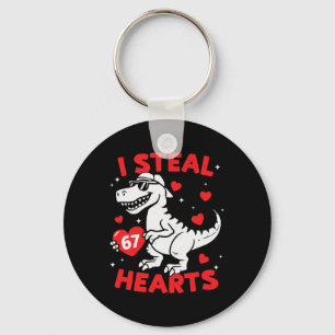 I Steal 67 Heart Dinosaur For Boys Girls Kids Vale Key Ring