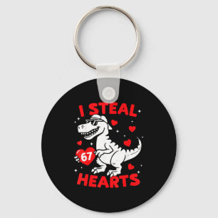I Steal 67 Heart Dinosaur For Boys Girls Kids Vale Key Ring