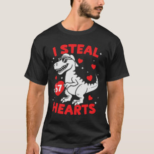I Steal 67 Heart Dinosaur For Boys Girls Kids Vale T-Shirt