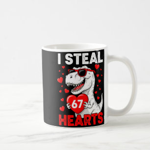 I Steal 67 Hearts Funny 67 Valentine Dinosaur Men Coffee Mug