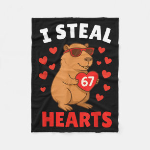 I Steal 67 Hearts Valentine’s Day 67 Meme 6 7 Capy Fleece Blanket