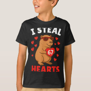 I Steal 67 Hearts Valentine’s Day 67 Meme 6 7 Capy T-Shirt
