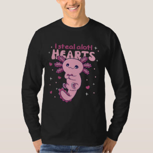 I Steal Alotl Hearts Valentine s Day Pun Axolotl T-Shirt