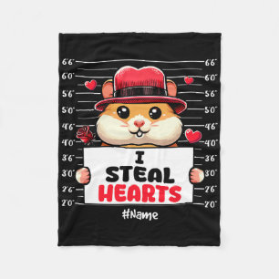 I Steal Cute Hearts Valentine's Day Hamster Owner Fleece Blanket