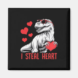 I Steal Heart T-rex Dinosaur Valentine Kids Boys Magnet
