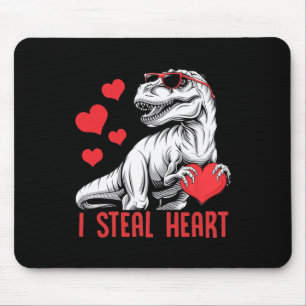 I Steal Heart T-rex Dinosaur Valentine Kids Boys  Mouse Pad
