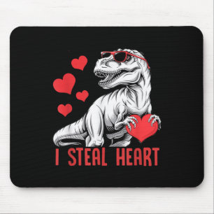 I Steal Heart T-rex Dinosaur Valentine Kids Boys Mouse Pad