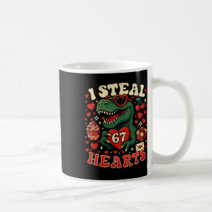 I Steal Hearts 67 Funny Valentine T-rex Dinosaur M Coffee Mug
