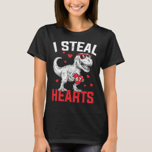 I Steal Hearts 67 Meme Valentine Dinosaur T-rex Si T-Shirt