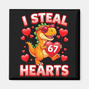 I Steal Hearts 67 Trex Kids Valentines Meme Six Se Magnet
