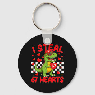 I Steal Hearts 67 Valentine’s Day 67 Dinosaur T-re Key Ring